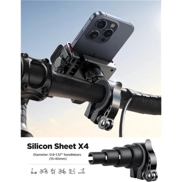 Motorcycle Bike Phone Mount Holder - Bicycle Handlebar Cell Phone Mount - Picture 6 of 7